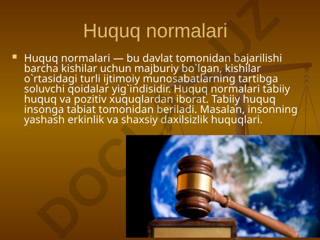 Huquq normalari: tushunchasi, belgilari va tuzilishi
