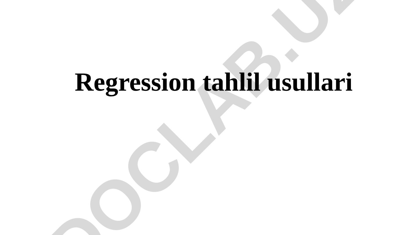 Regression tahlil usullari