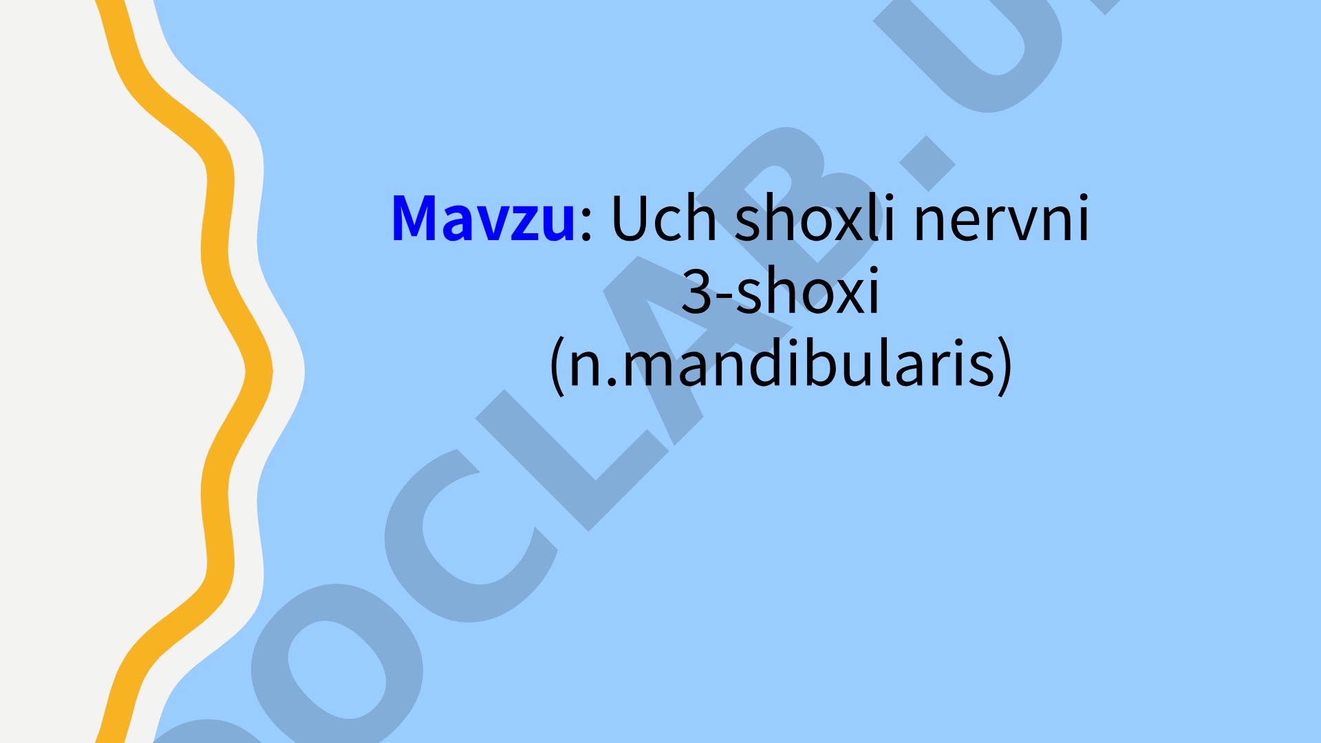 Uch shoxli nervni 3-shoxi (n.mandibularis)
