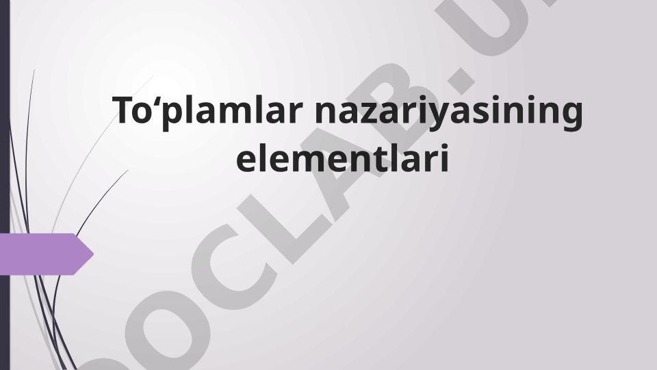 To'plamlar nazariyasi va funksional analiz elementlari