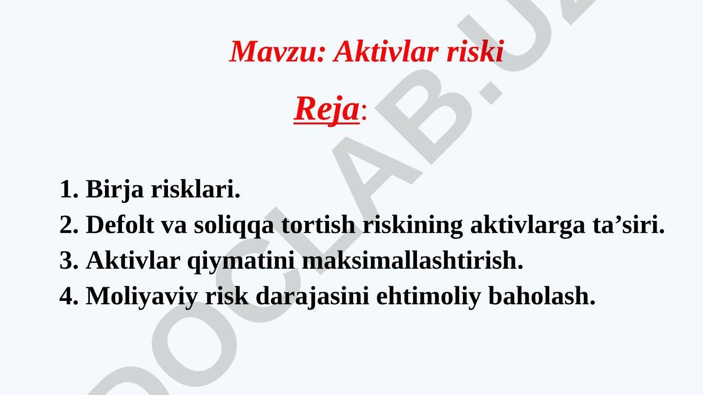 Aktivlar riski