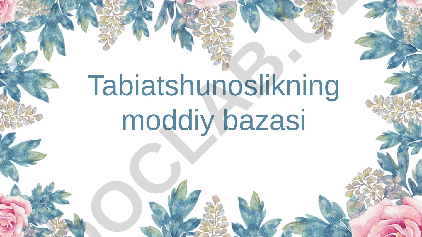 Tabiiy fanlar kabineti va o'qitish vositalari
