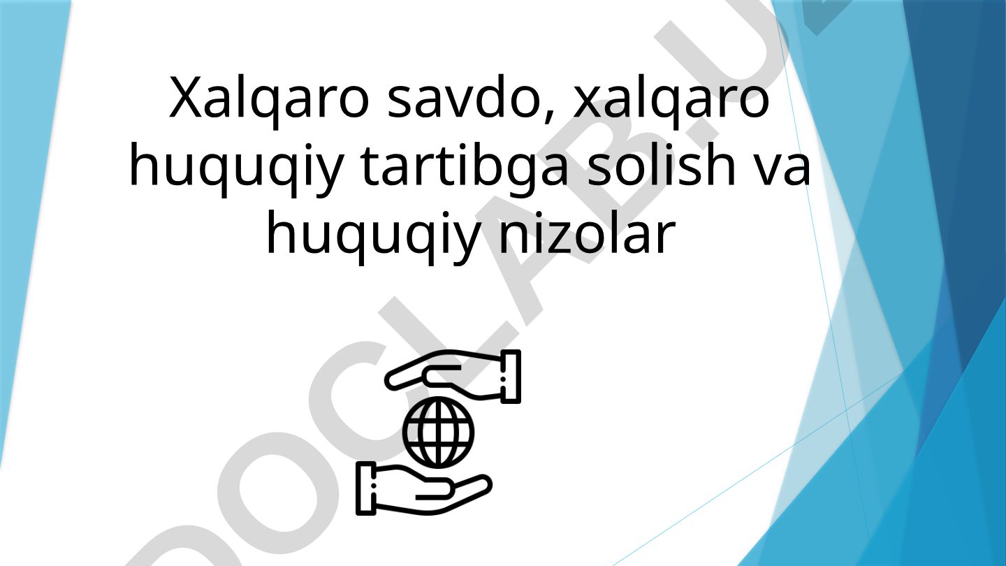 Xalqaro savdo palatasi va uning xalqaro huquqiy tartibga solishdagi roli