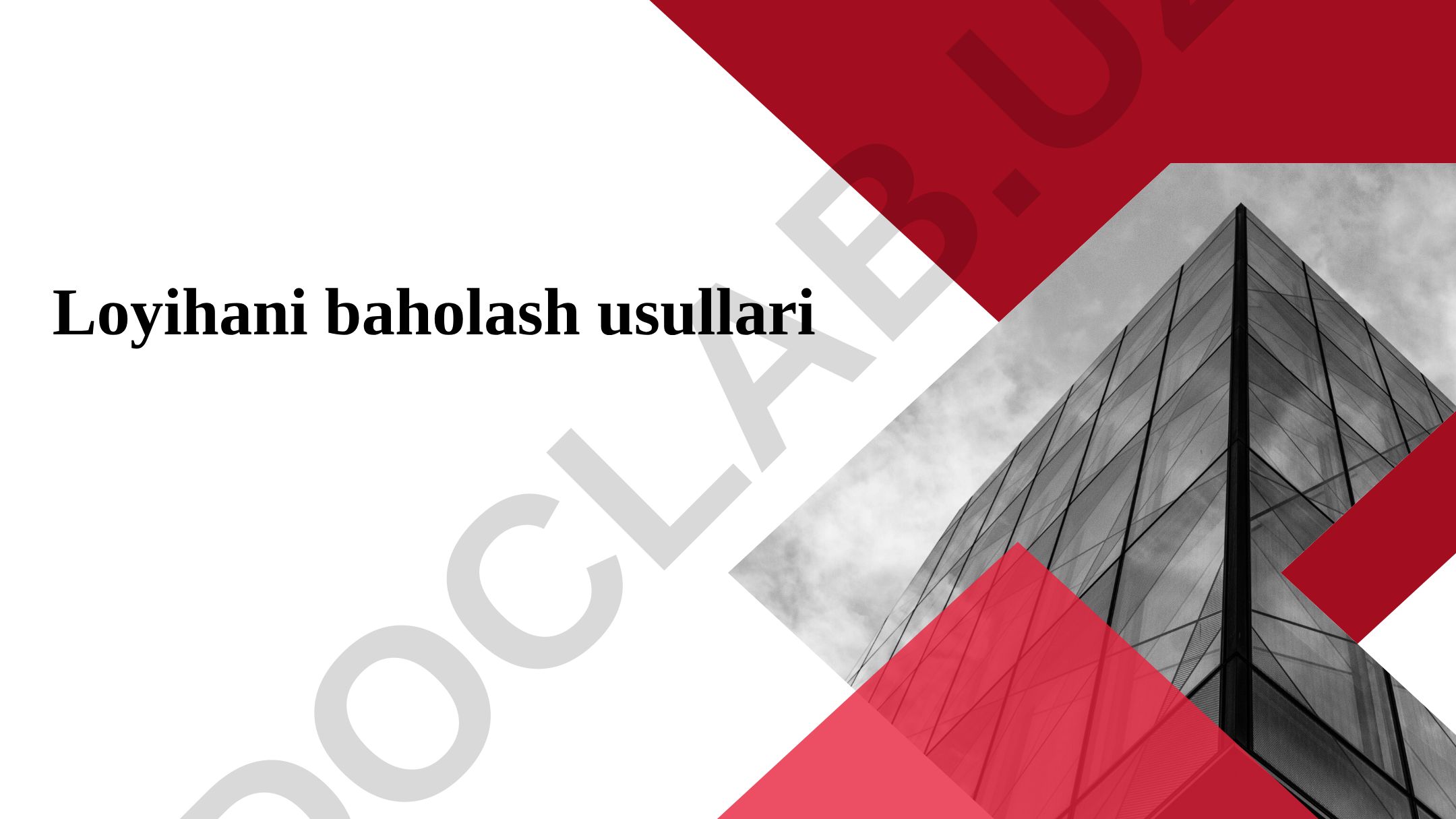 Loyihani baholash usullari va pulning vaqt qiymati