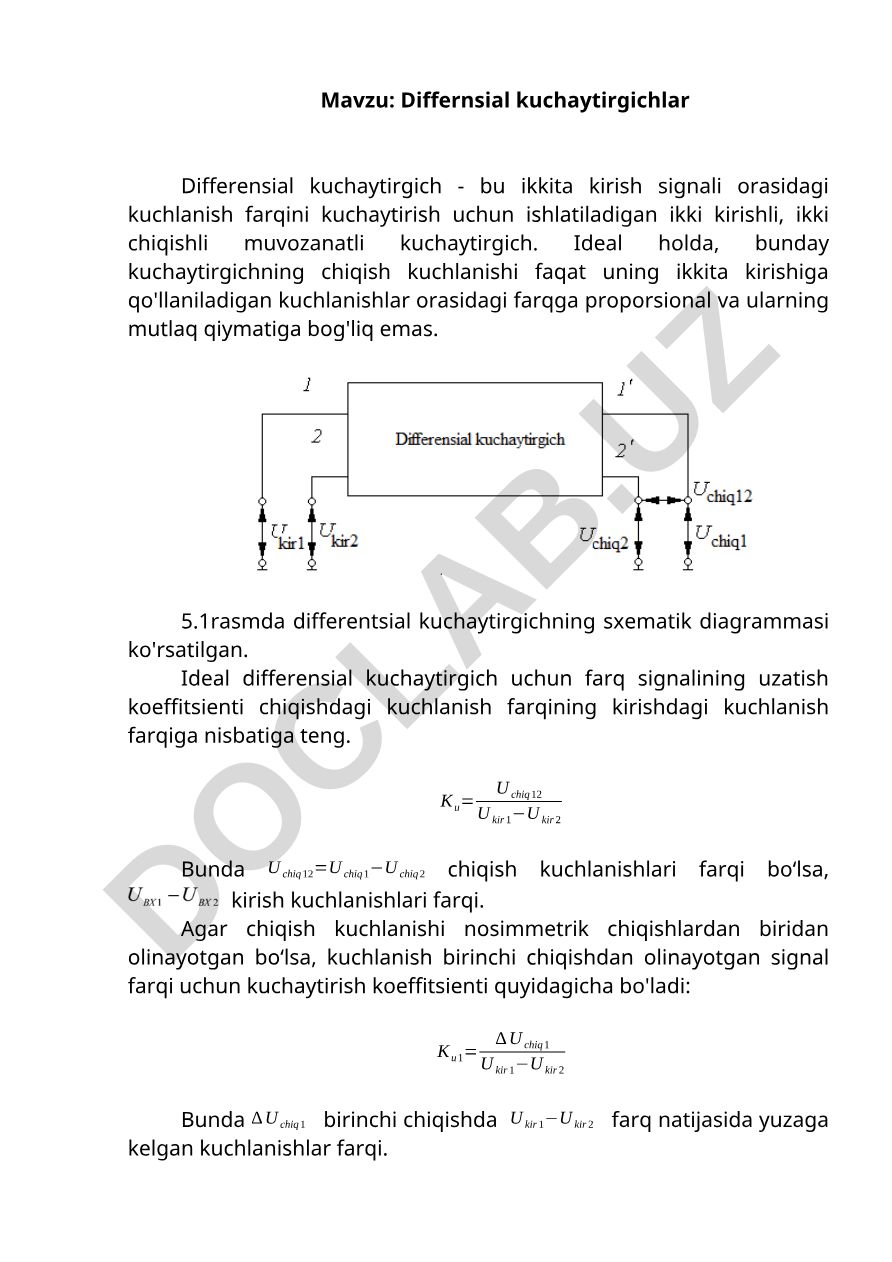 Differnsial kuchaytirgichlar