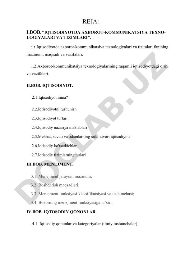 Iqtisodiyotda axborot-kommunikatsiya texnologiyalari va tizimlari