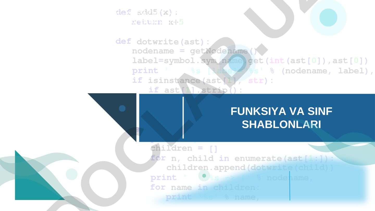 Funksiya va sinf shablonlari