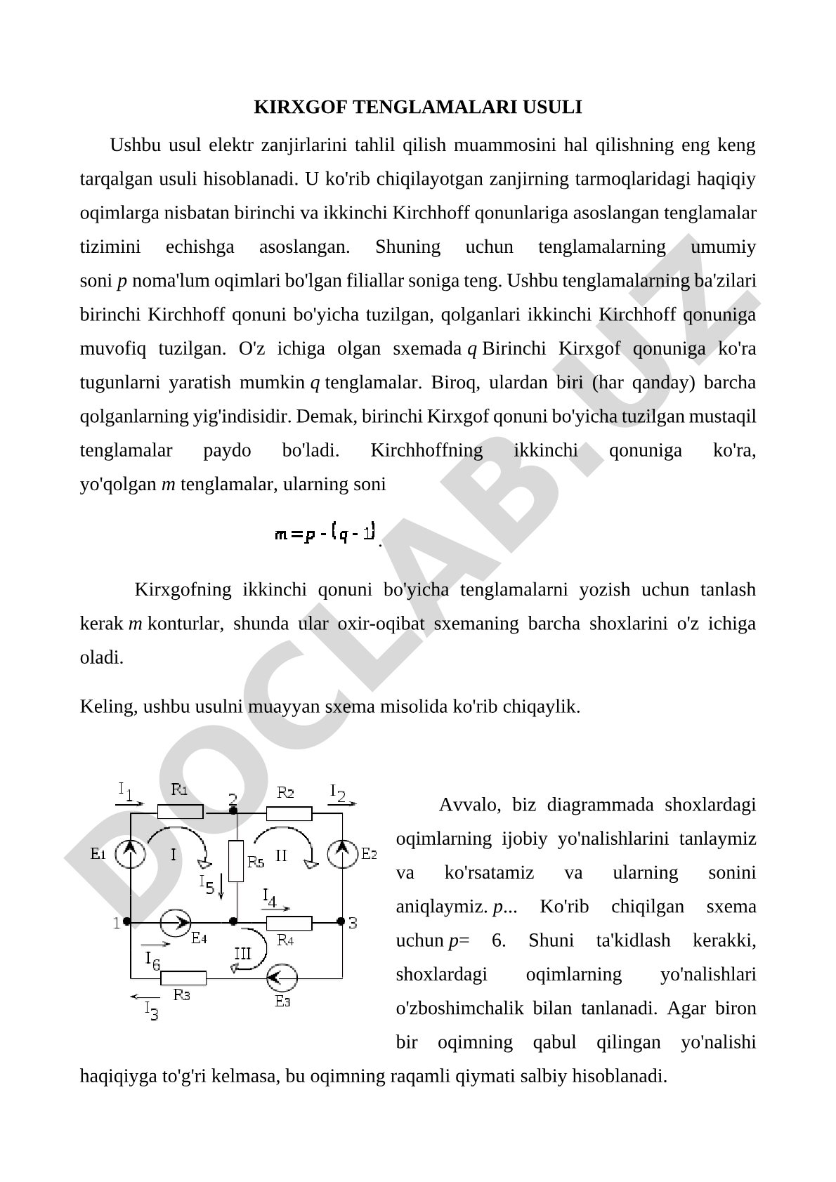 Kirxgof tenglamalari usuli