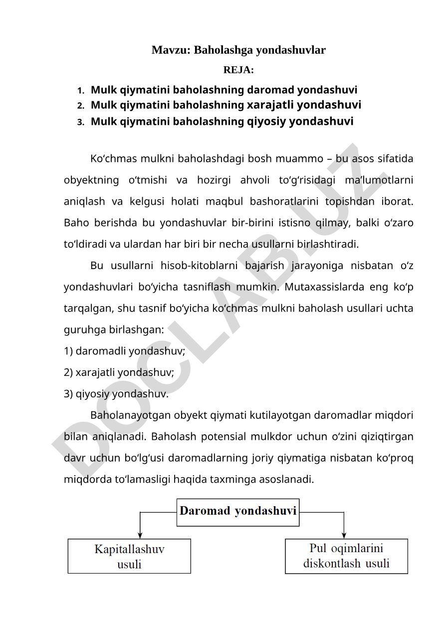 Baholashga yondashuvlar