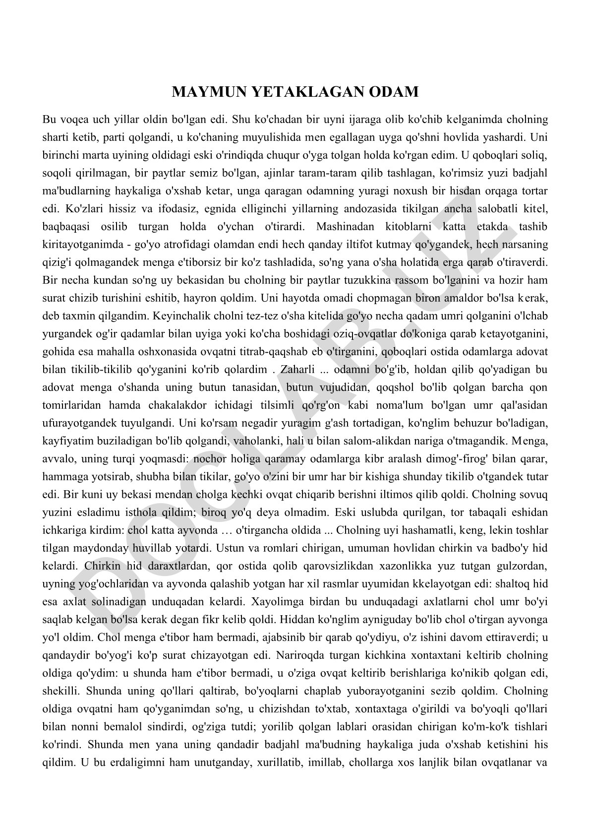 Maymun yetaklagan odam