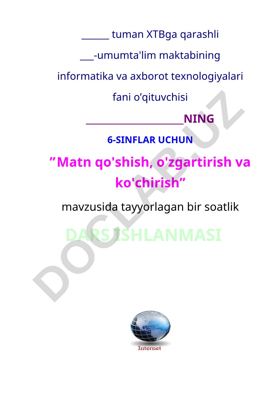 Matn qo'shish, o'zgartirish va ko'chirish