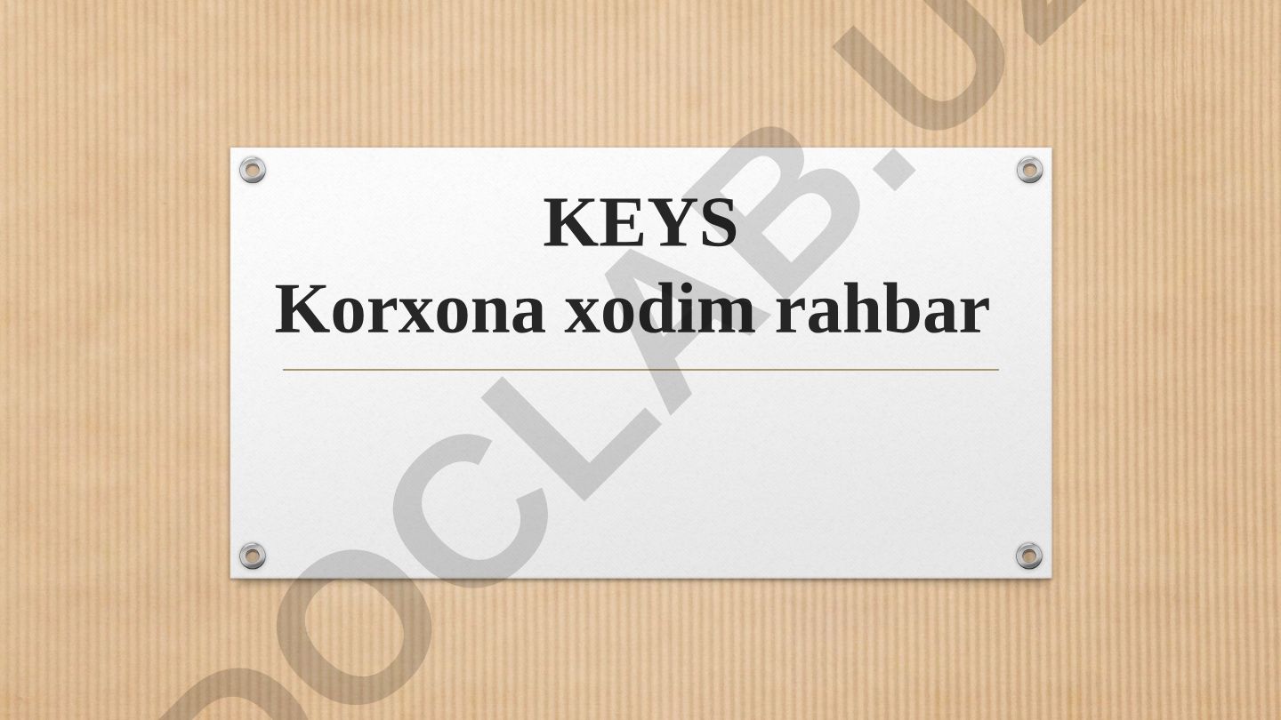 Korxona tuzilishi va rahbarlik fazilatlari
