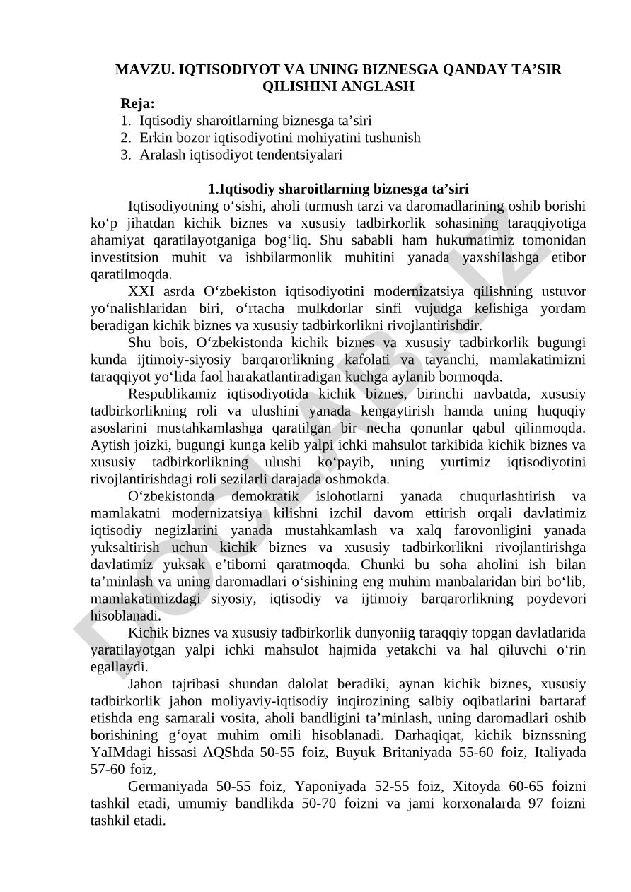 Iqtisodiyot va uning biznesga qanday ta'sir qilishini anglash