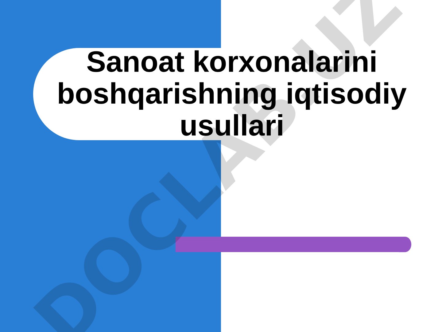 Sanoat korxonalarini boshqarishning iqtisodiy usullari