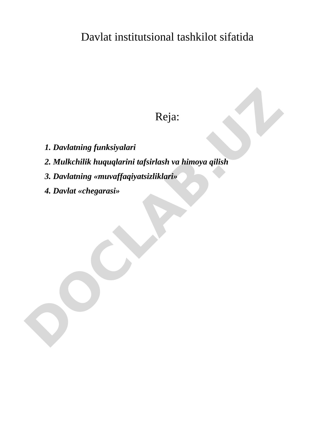 Davlat institutsional tashkilot haqida maqola