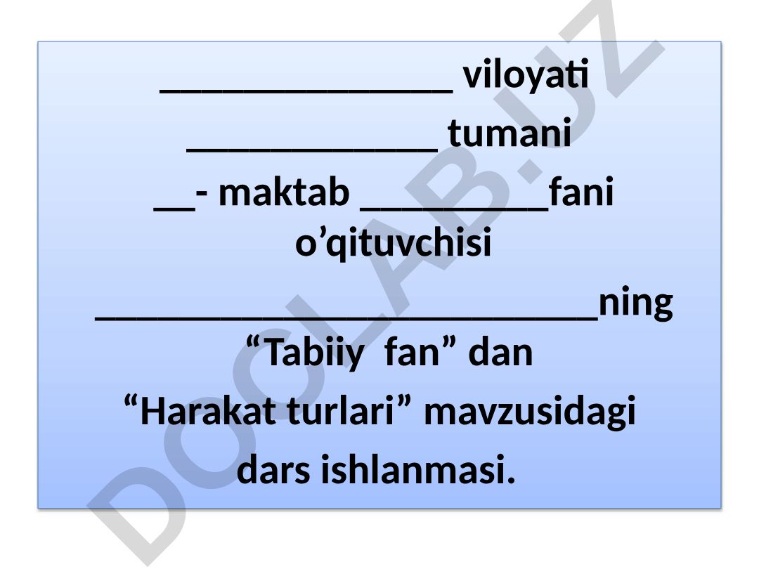Harakat turlari