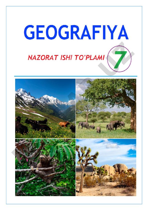 Geografiya 7-sinf nazorat ishi – 1