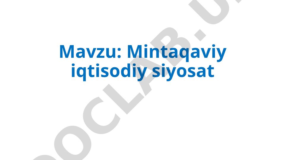 Mintaqaviy iqtisodiy siyosat