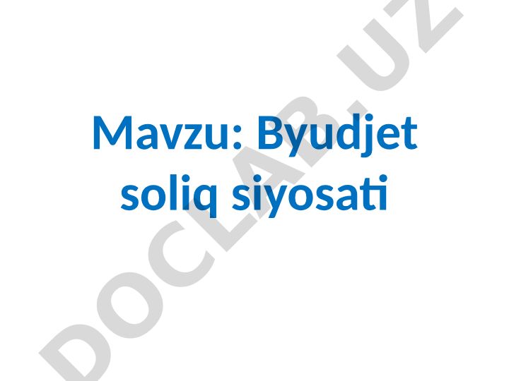 Byudjet soliq siyosati