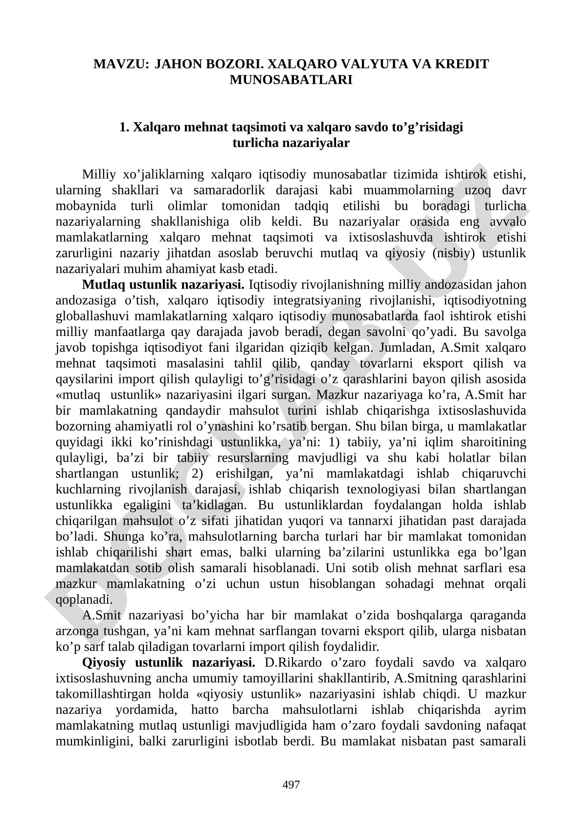 JaHon bozori. Xalqaro valyuta va krеdit munosabatlari