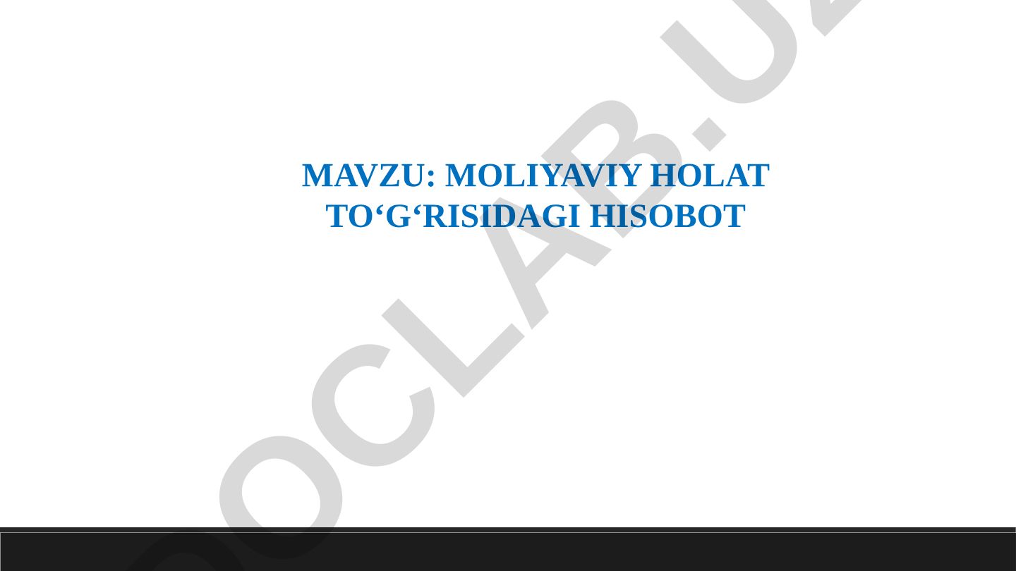 Moliyaviy holat to‘g‘risidagi hisobot