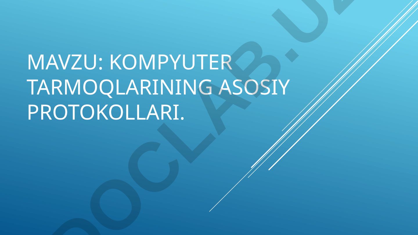 Kompyuter tarmoqlarining asosiy protokollari