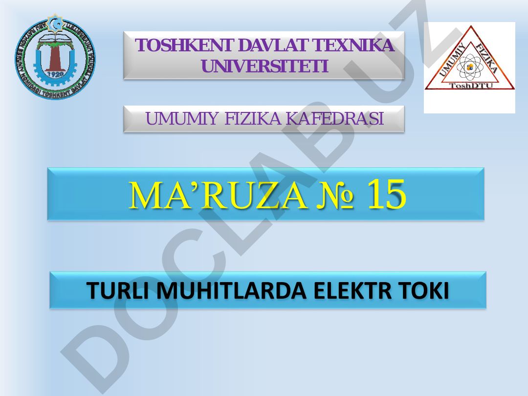 Turli muhitlarda elektr toki