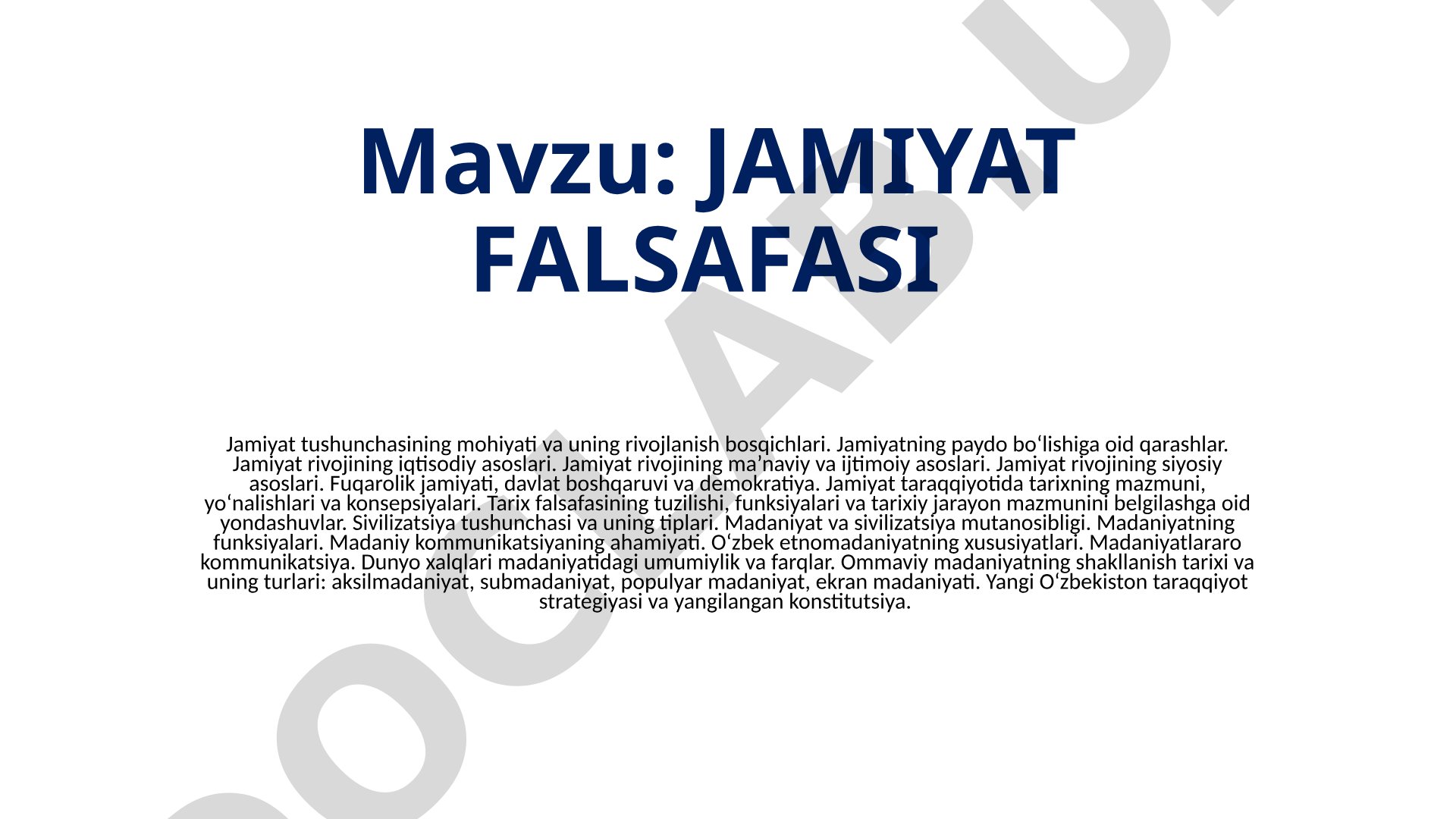 Jamiyat falsafasi