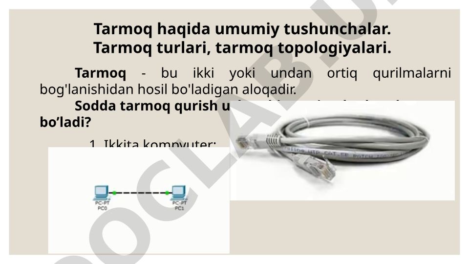 Tarmoq turlari va topologiyalari