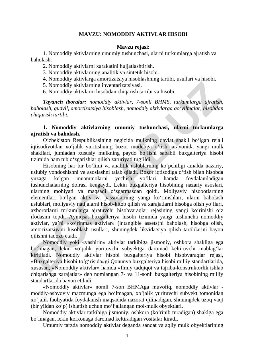 NOMODDIY AKTIVLAR HISOBI