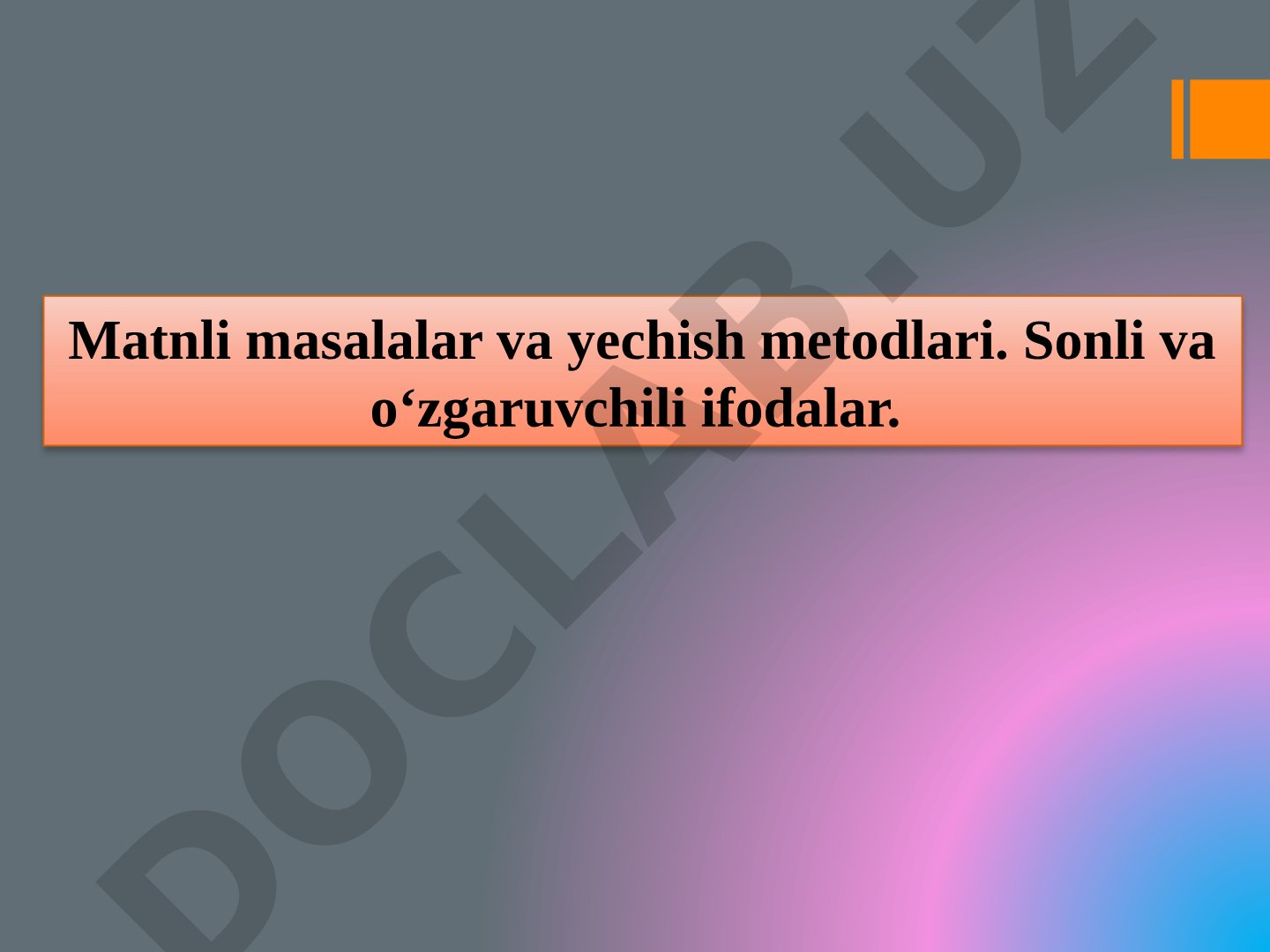 Matnli masalalar va yechish metodlari