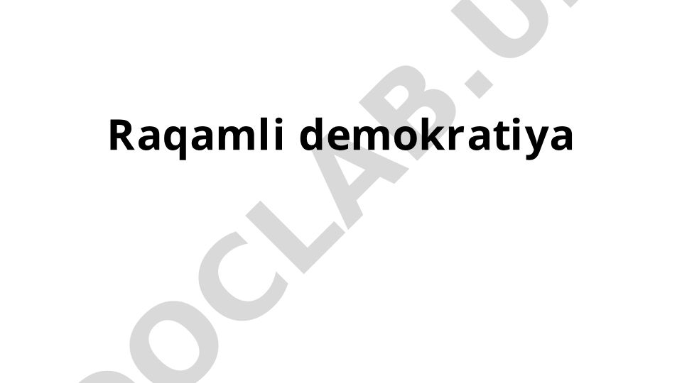 Raqamli demokratiya