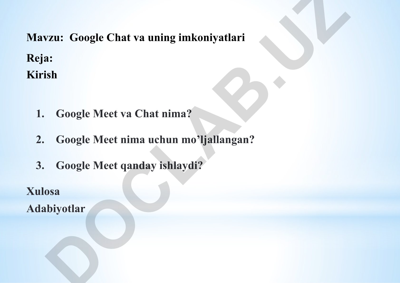 Google Chat va uning imkoniyatlari