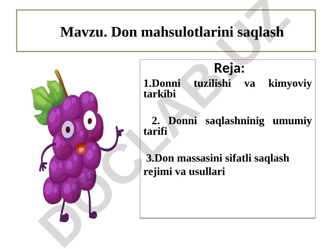 Don mahsulotlarini saqlash