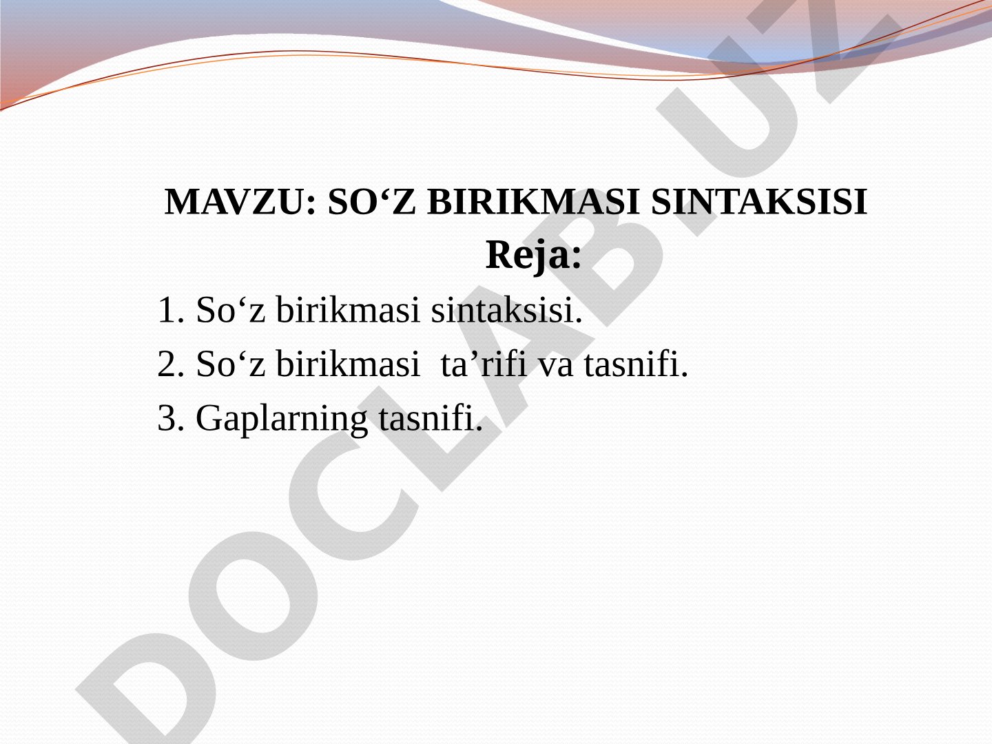 SO‘Z BIRIKMASI SINTAKSISI