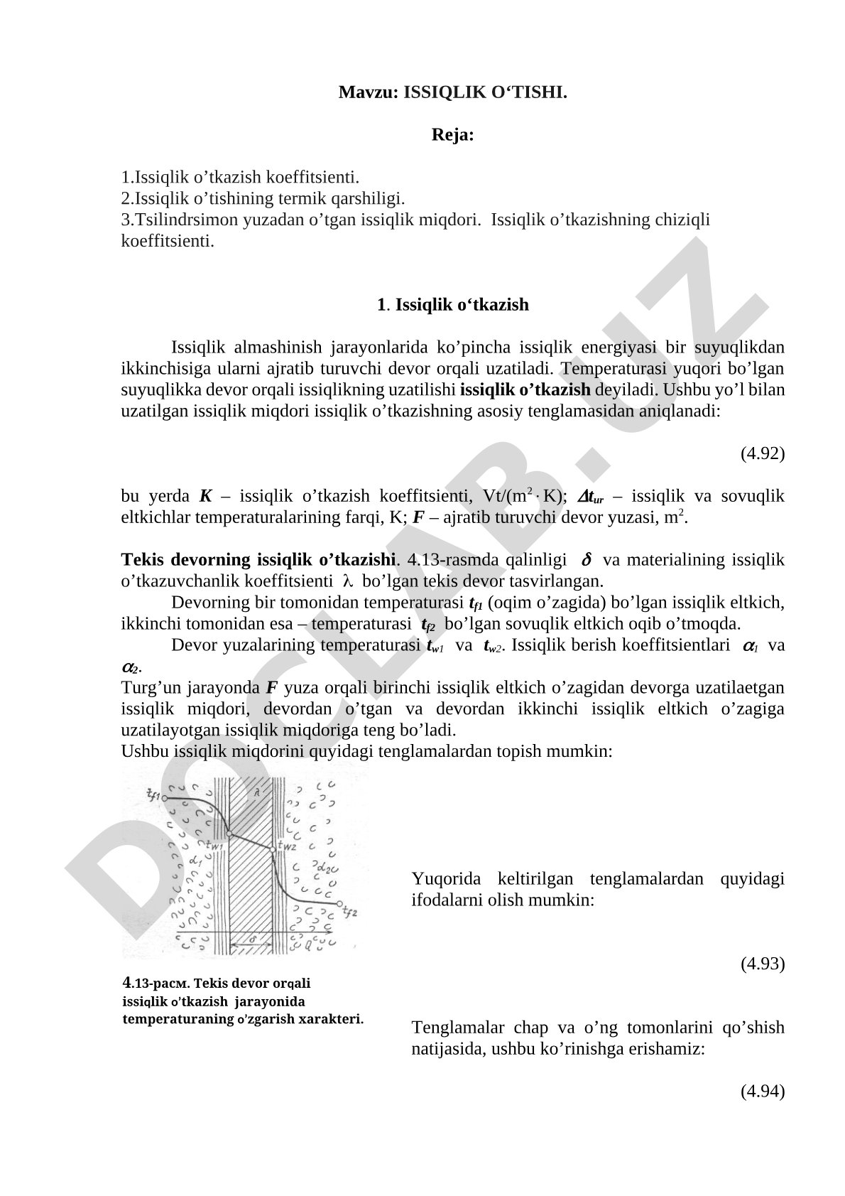 ISSIQLIK O‘TISHI