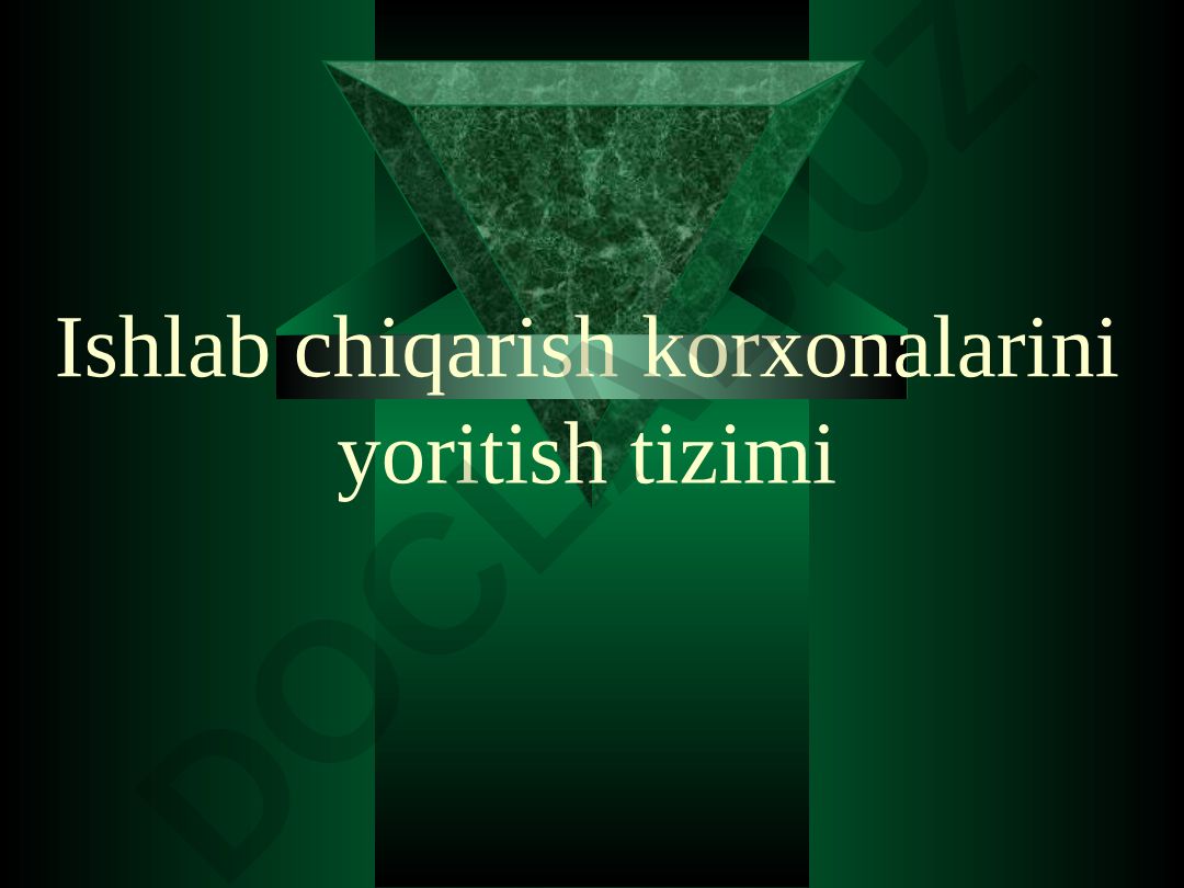 Ishlab chiqarish korxonalarini yoritish tizimi