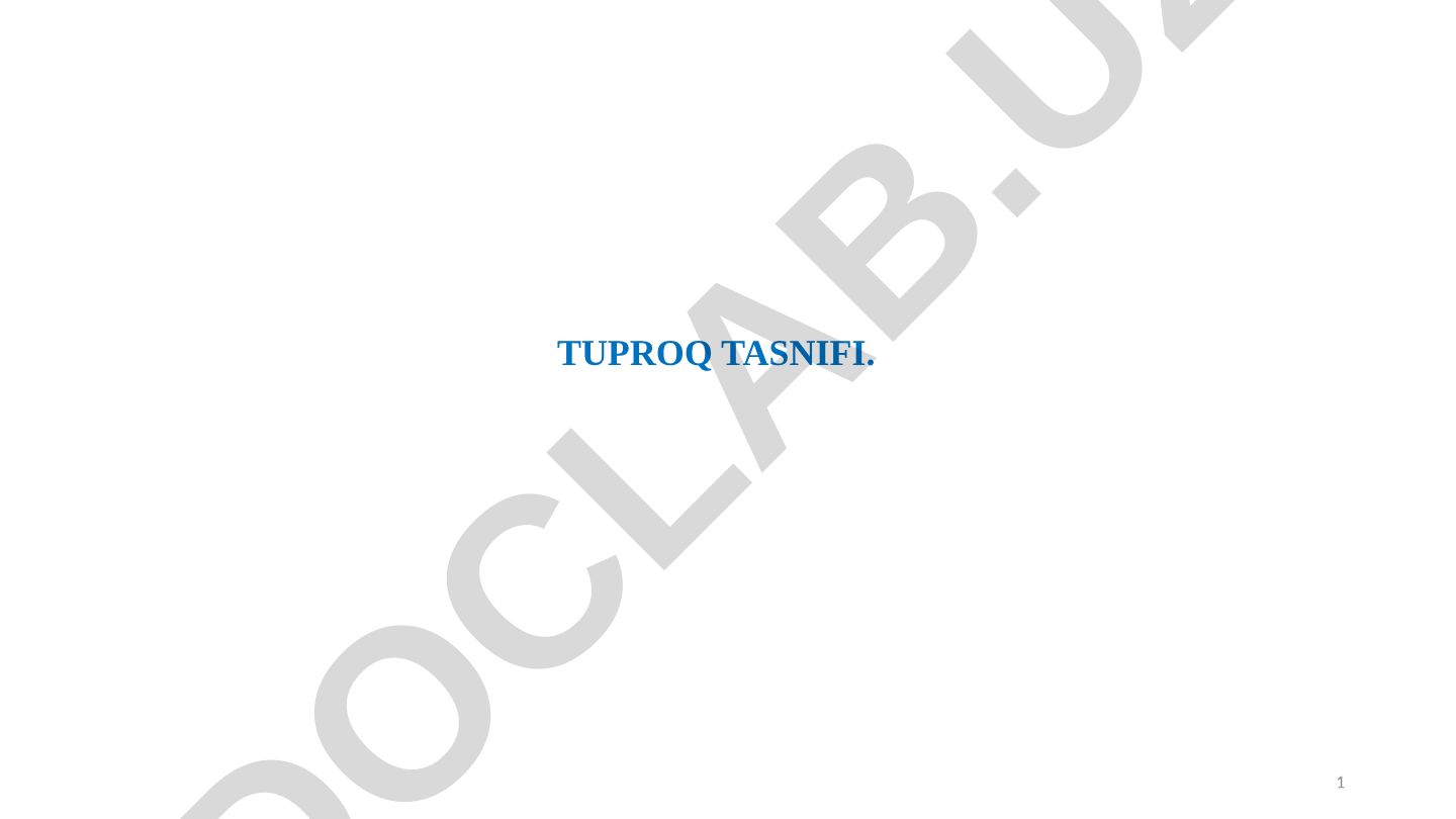 Tuproq tasnifi