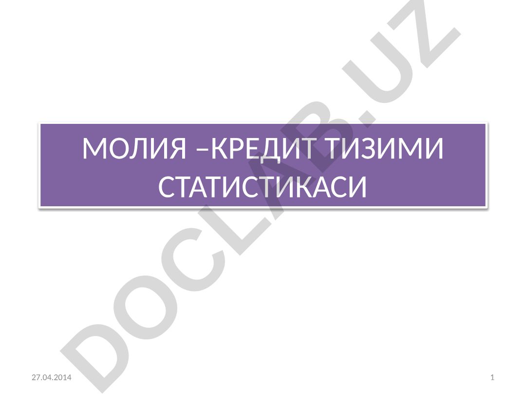 Молия-кредит тизими статистикаси