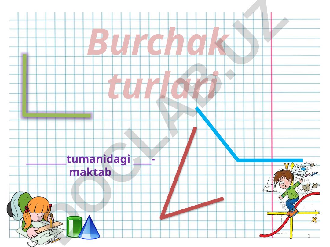 Burchak turlari va ularni hisoblash