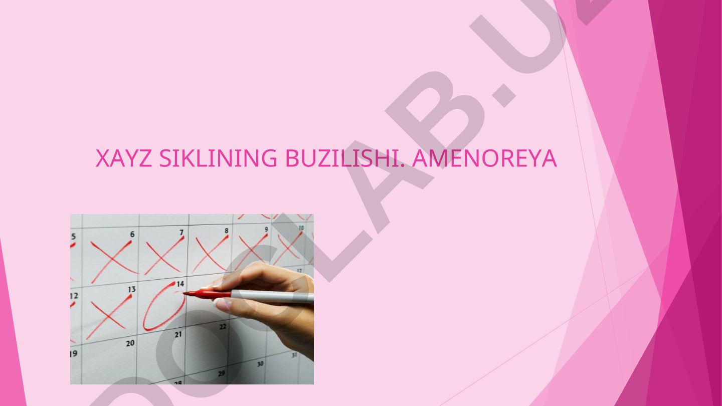 Xayz siklining buzilishi. Amenoreya