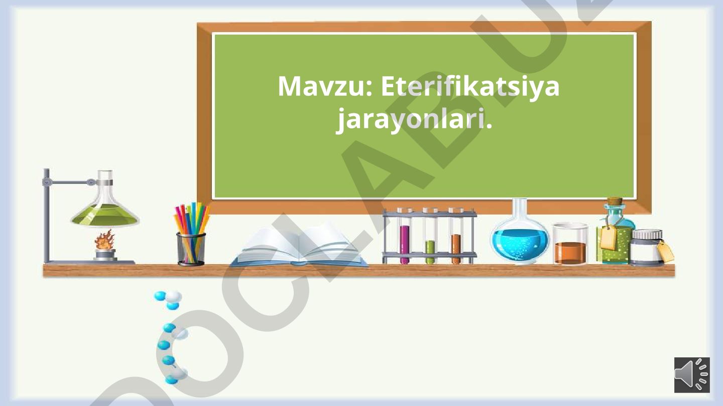 Eterifikatsiya jarayonlari