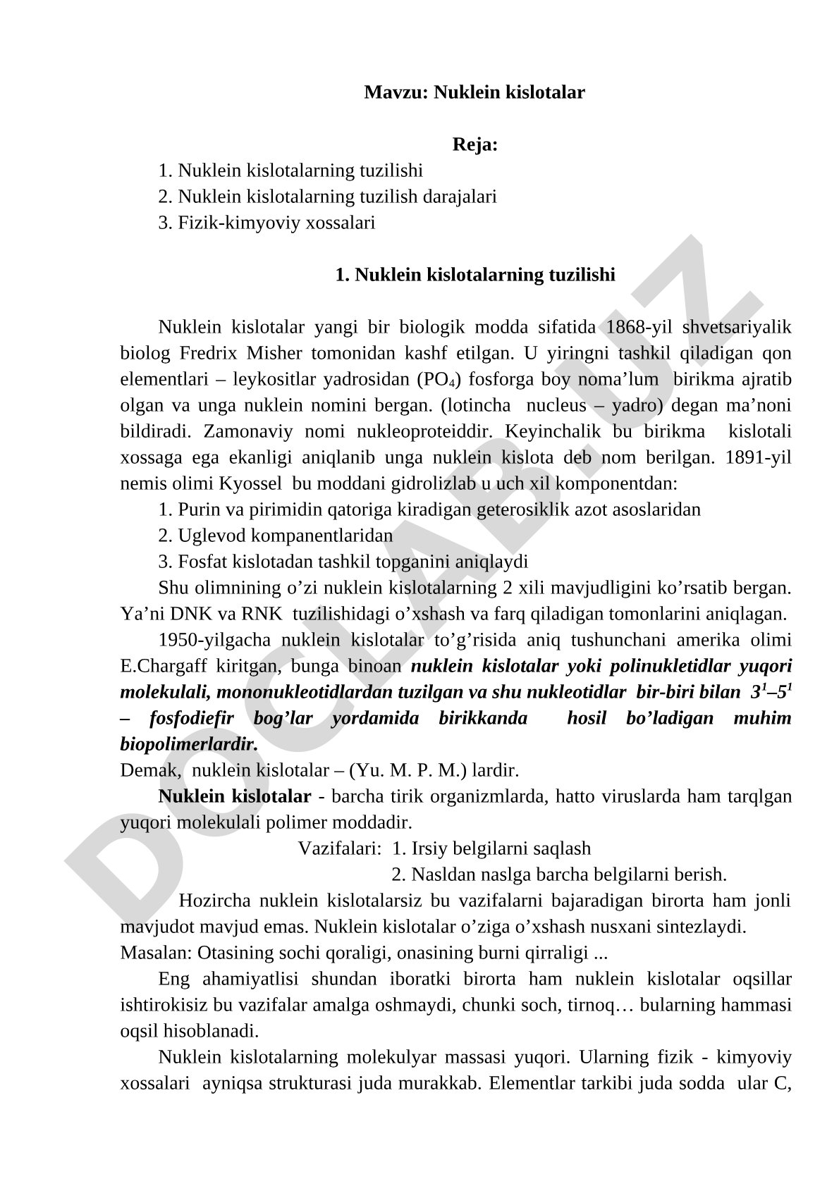 Nuklein kislotalar