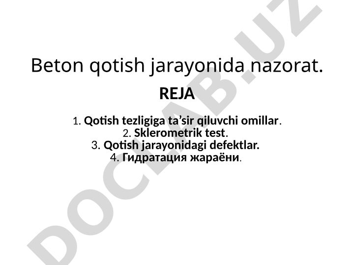 Beton qotish jarayonida nazorat