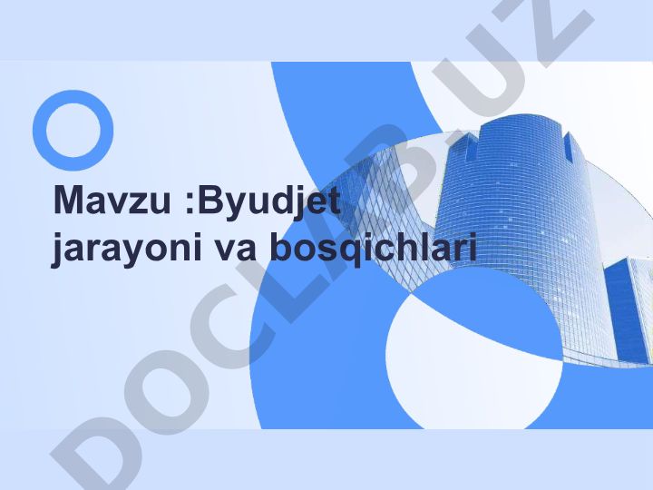 Byudjet jarayoni va bosqichlari