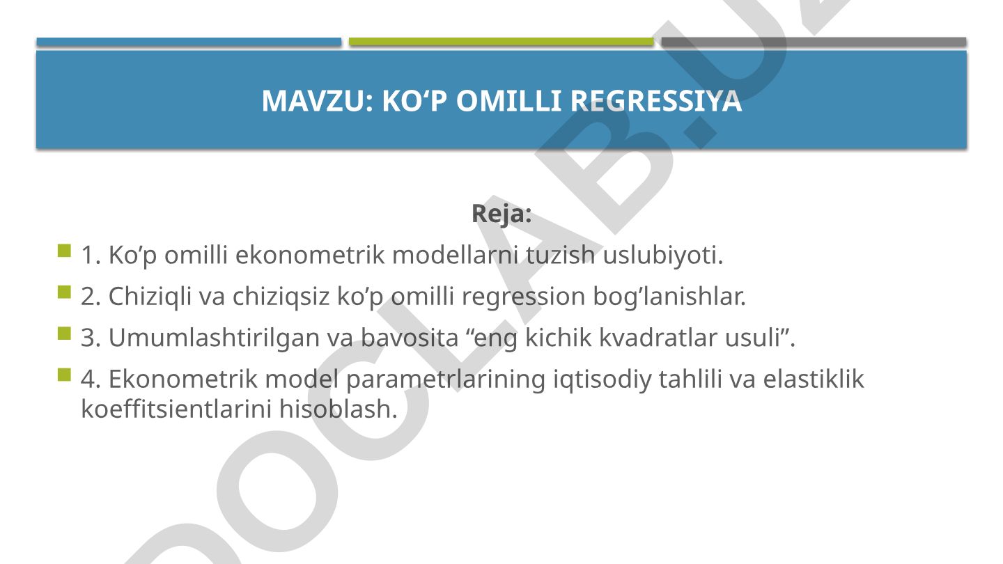 KO‘P OMILLI regressiya