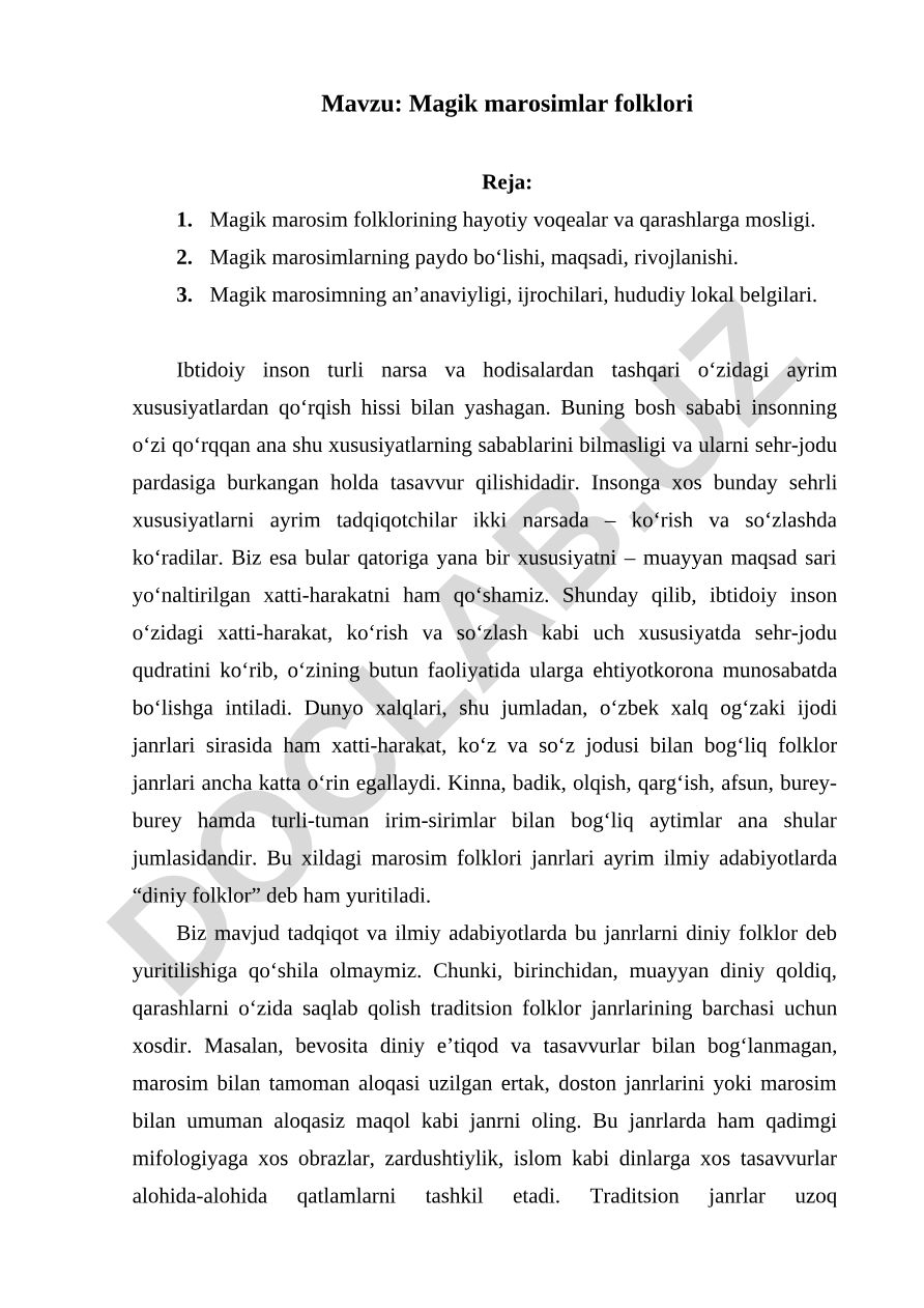 Magik marosimlar folklori