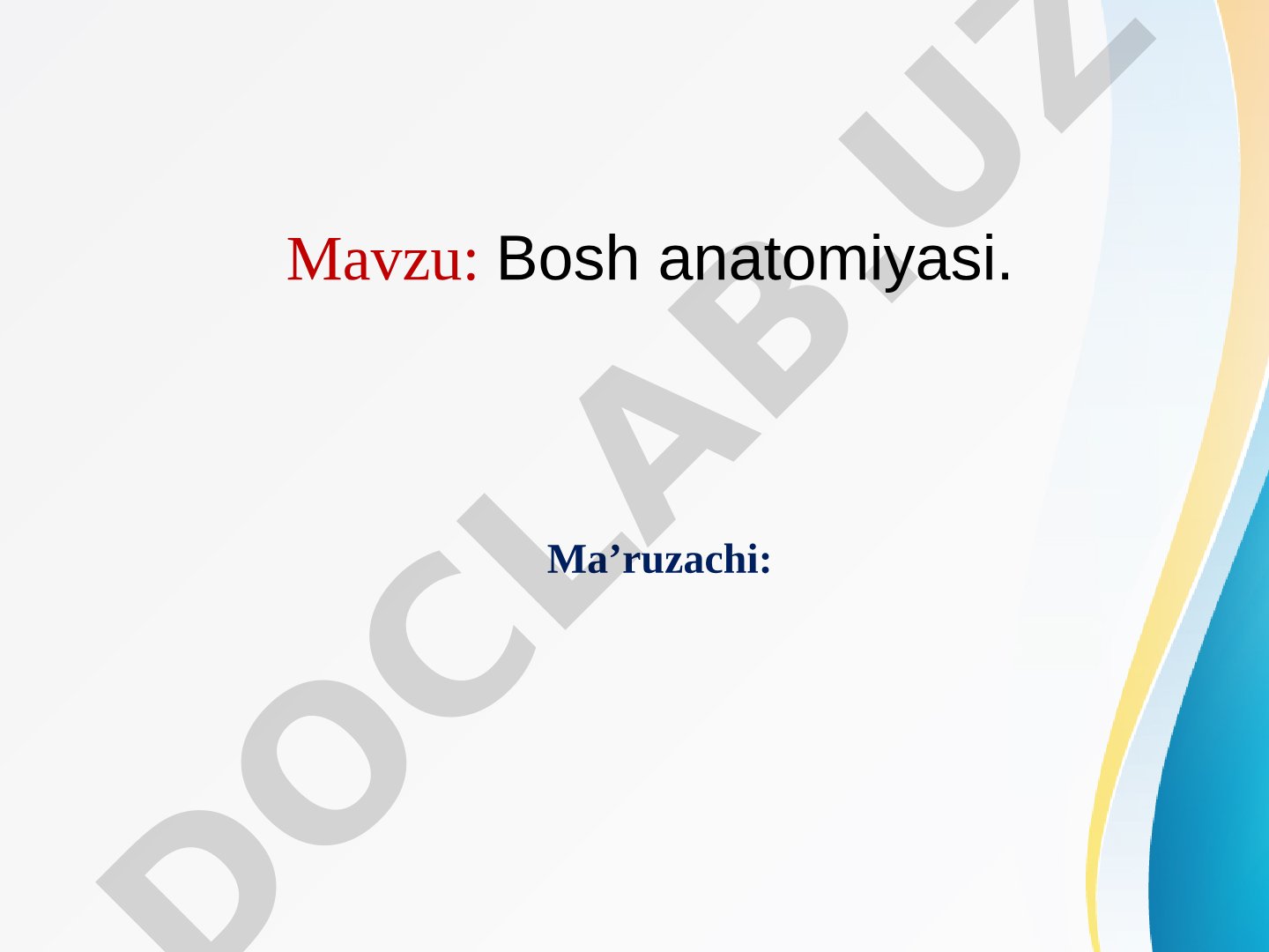 Bosh anatomiyasi