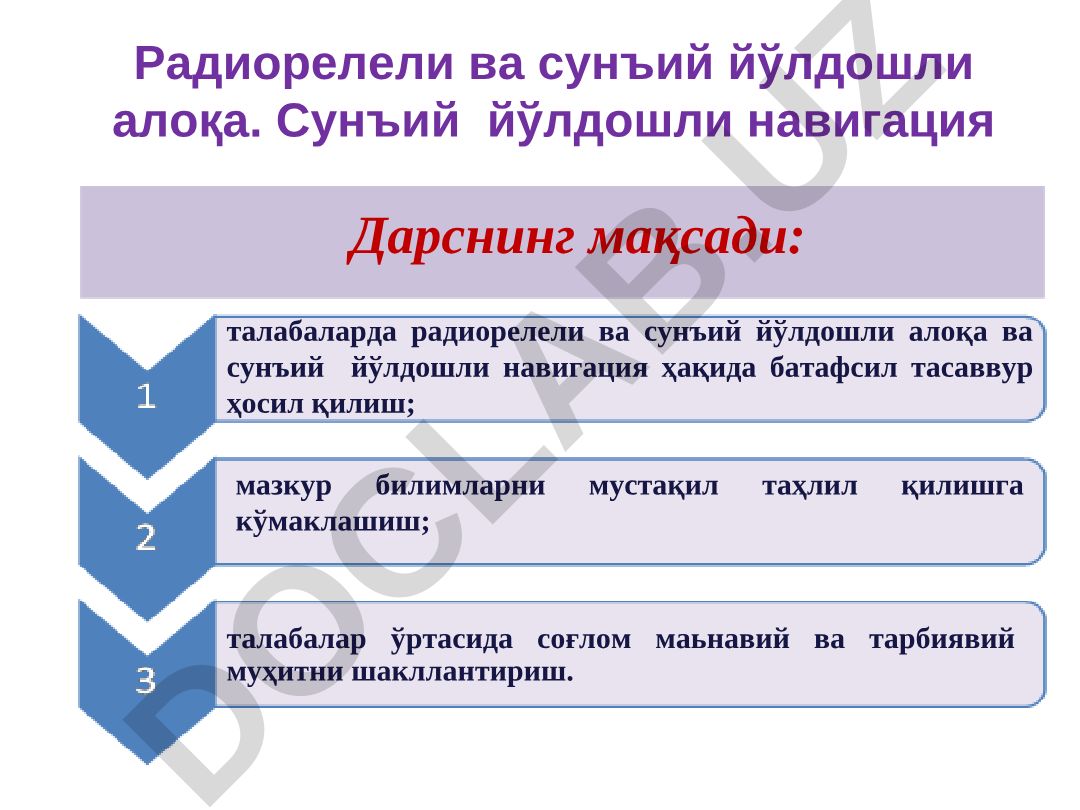 Радиорелели ва сунъий йўлдошли алоқа ва сунъий йўлдошли навигация