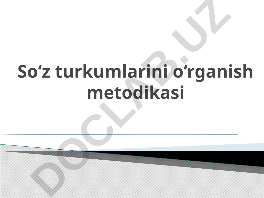 So‘z turkumlarini o‘rganish metodikasi va ot mavzusini o‘rganish